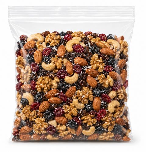 500 gr. almendras, frutos rojos, nueces, cajú, arandanos, pasas de uva y coco rallado La boutique gourmet